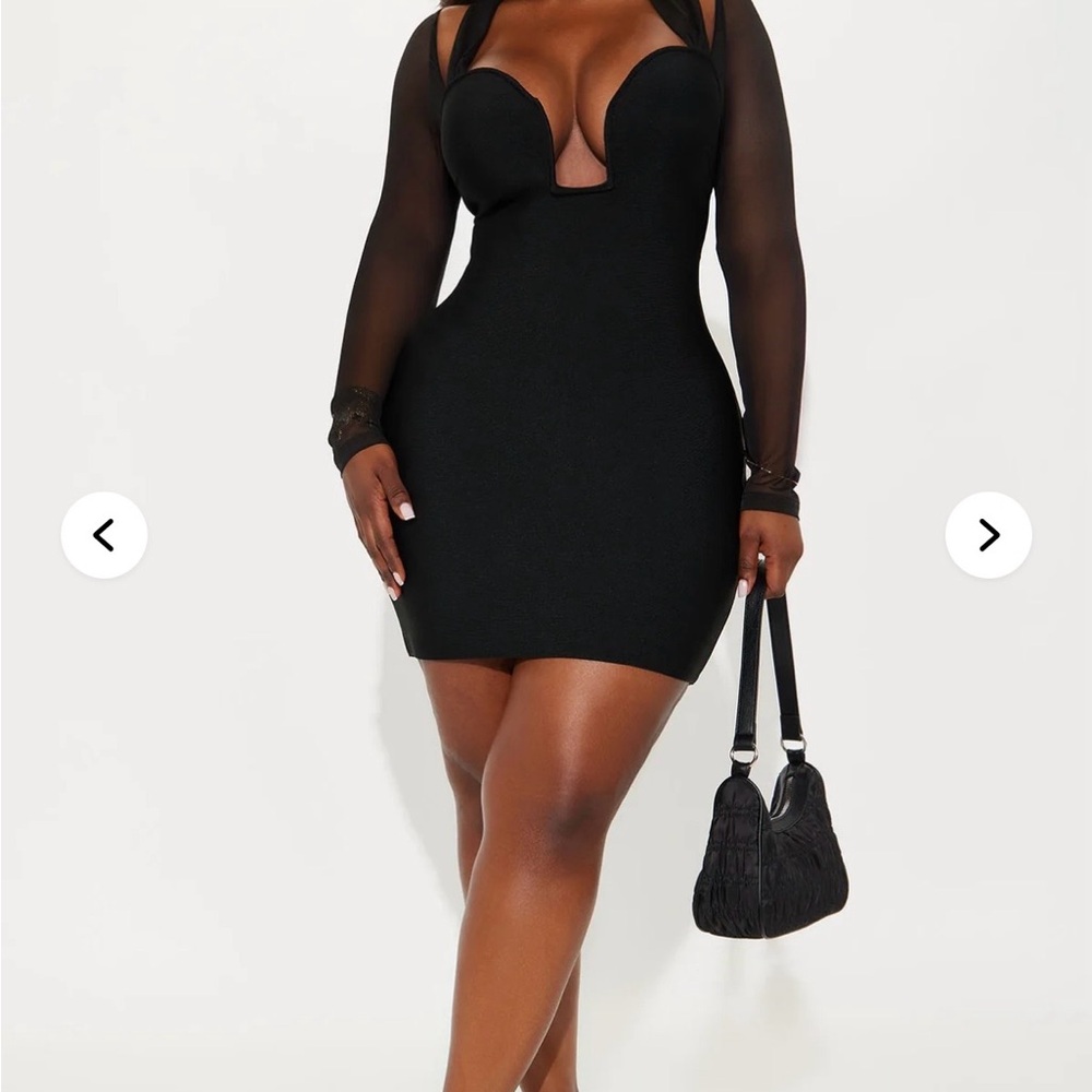 Fashion Nova Black Long Sleeve Dress